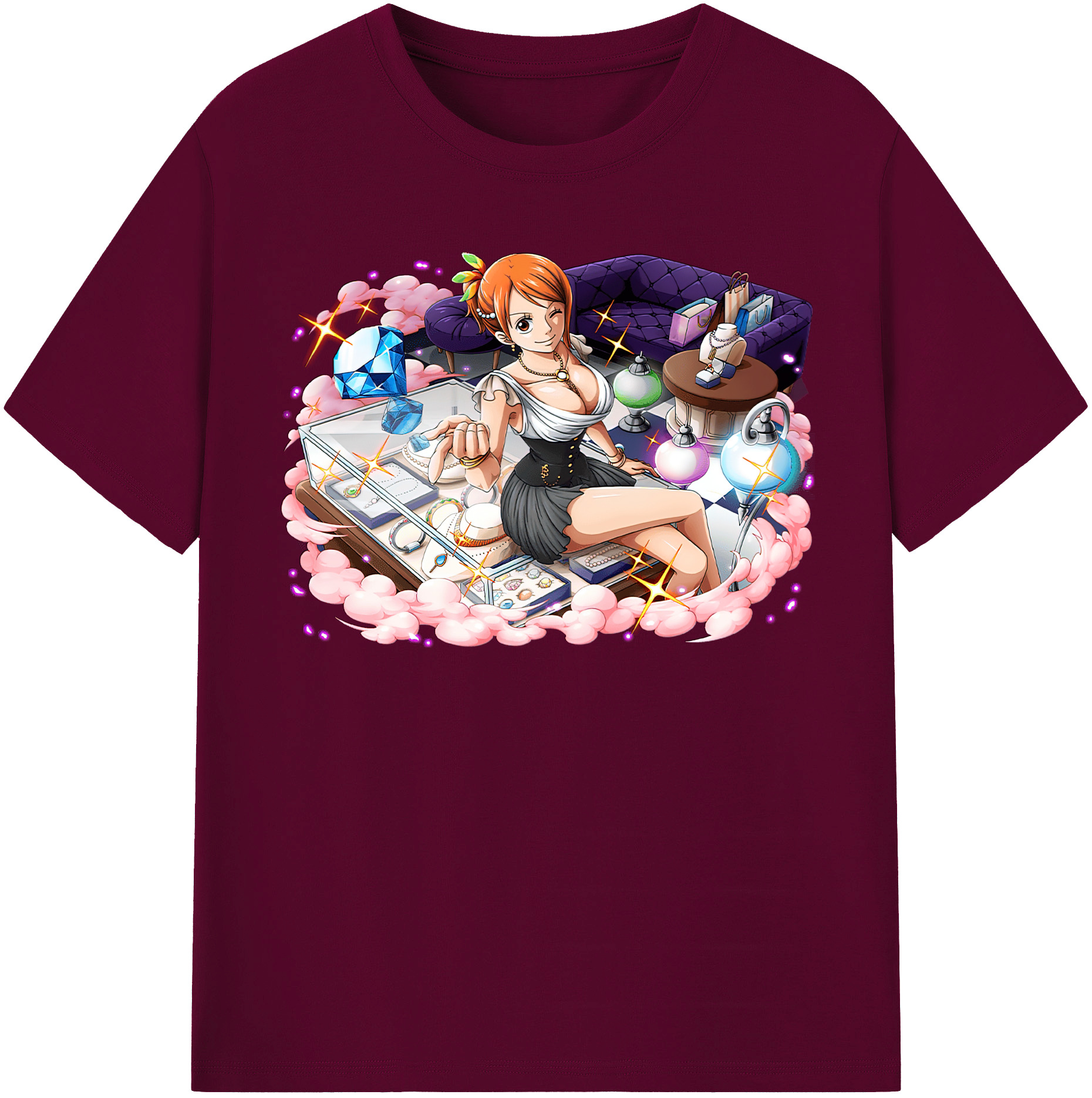 （画像用） ワンピース ナミ ONE PIECE Nami レディースカジュアルプリントTシャツ（綿100％）